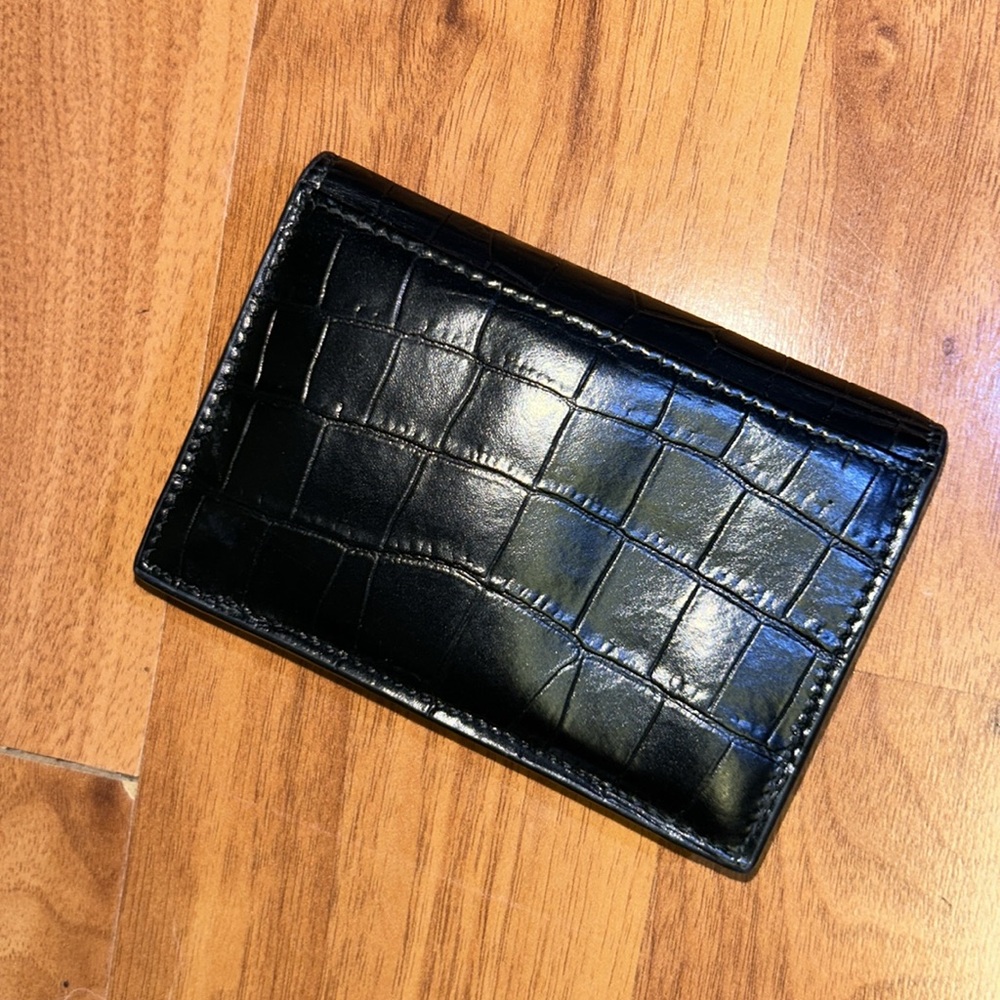 Authentic Saint Laurent Croc Embossed Monogram Wallet - Picture 14 of 15